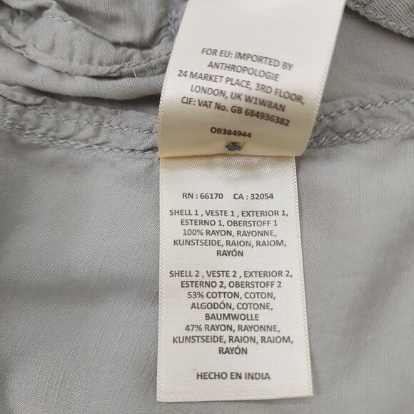 Anthropologie Holding Horses Sun Washed Tunic Womens XS Green Roll Tab Sleeve - Picture 12 of 13